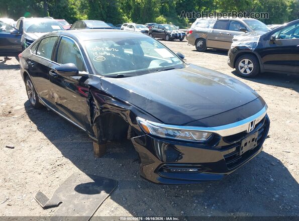 1HGCV1F54JA081136 2018 HONDA ACCORD Black Widok z przodu