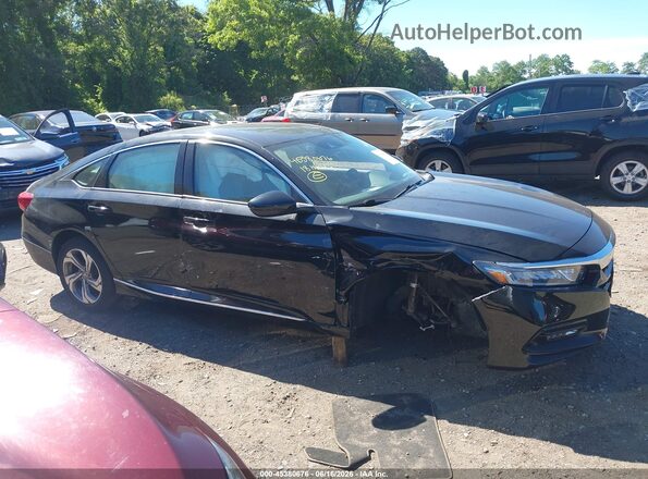 1HGCV1F54JA081136 2018 HONDA ACCORD Black Widok wnętrza z tyłu