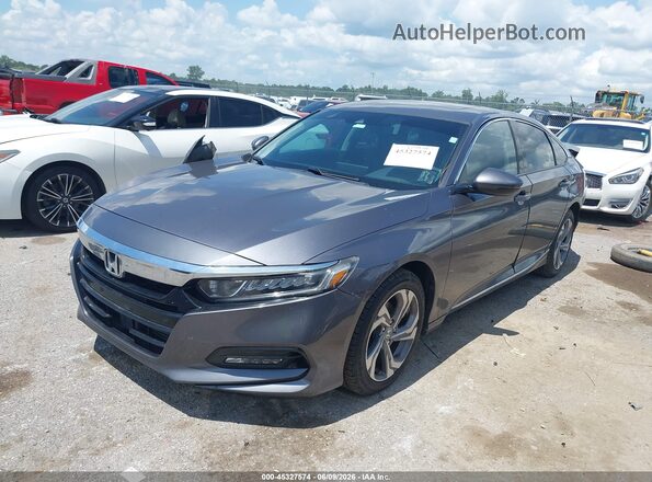 1HGCV1F54JA110036 2018 HONDA ACCORD Gray Przód lewy