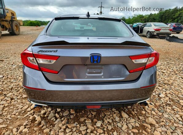 1HGCV1F55JA168513 2018 HONDA ACCORD Gray Rear view