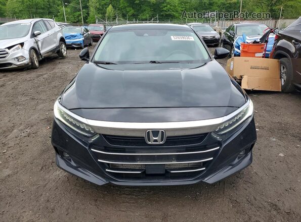 1HGCV1F57MA060673 2021 HONDA ACCORD Black წინა ხედი