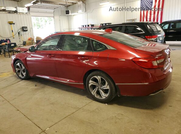 1HGCV1F58JA159661 2018 HONDA ACCORD Красный Задняя левая четверть