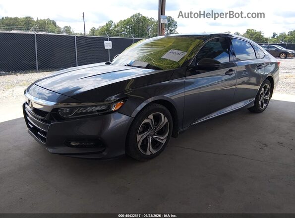 1HGCV1F59JA154940 2018 HONDA ACCORD Gray წინა მარცხენა ხედი სამი მეოთხედიდან