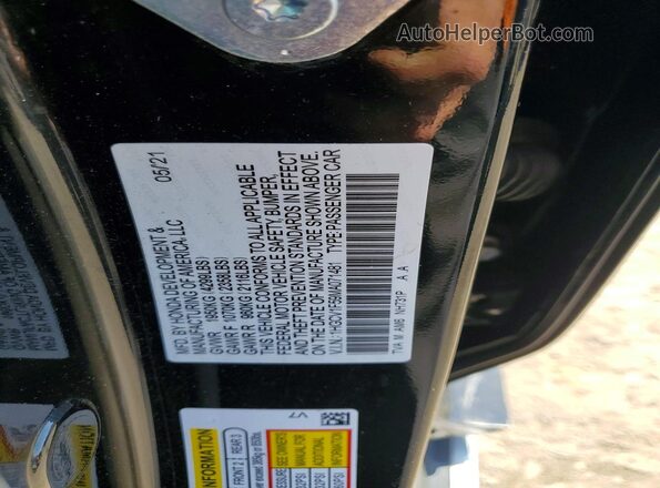 1HGCV1F59MA071481 2021 HONDA ACCORD Black Engine compartment view