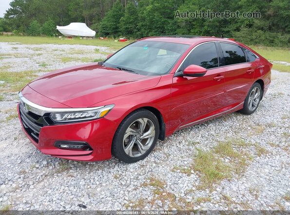 1HGCV1F5XJA162285 2018 HONDA ACCORD Red Передня ліва чверть