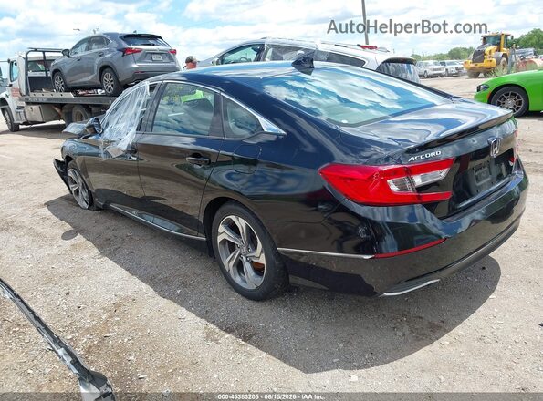 1HGCV1F5XKA044318 2019 HONDA ACCORD Black Trasero izquierdo
