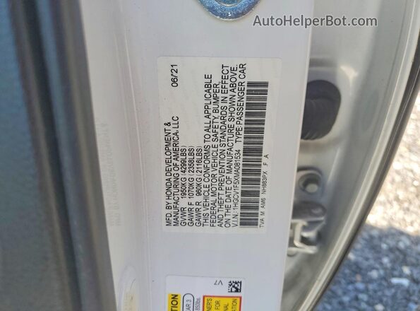 1HGCV1F5XMA081534 2021 HONDA ACCORD White 