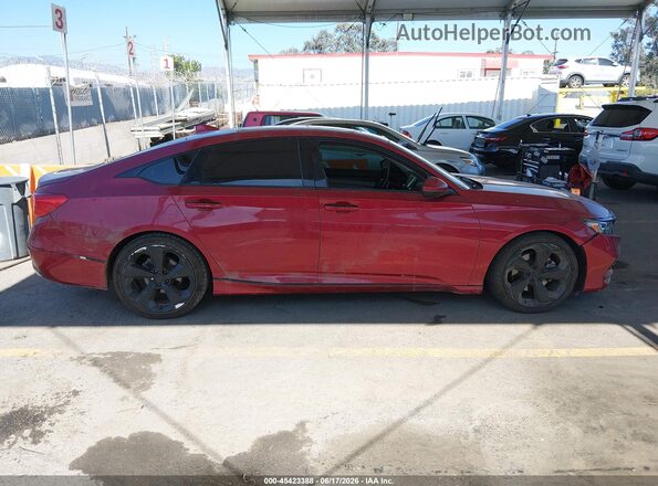 1HGCV1F90JA004069 2018 HONDA ACCORD Red უკანა სალონის ხედი