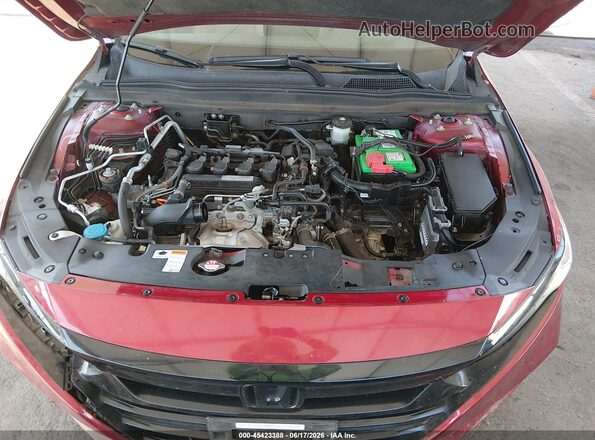 1HGCV1F90JA004069 2018 HONDA ACCORD Red უკანა ხედი