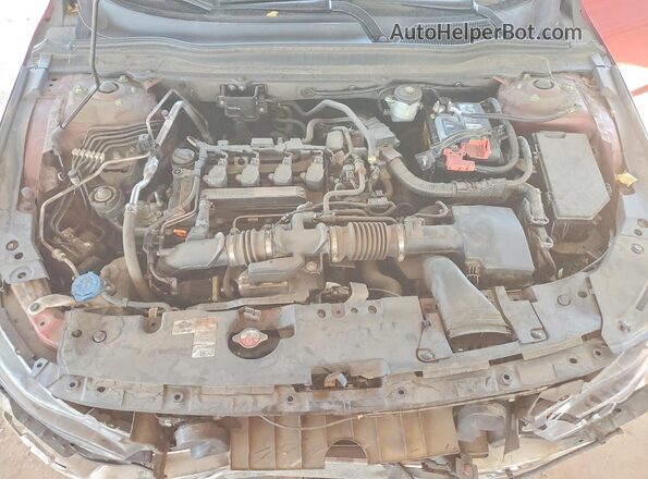 1HGCV1F91JA073160 2018 HONDA ACCORD Красный Вид задней части салона