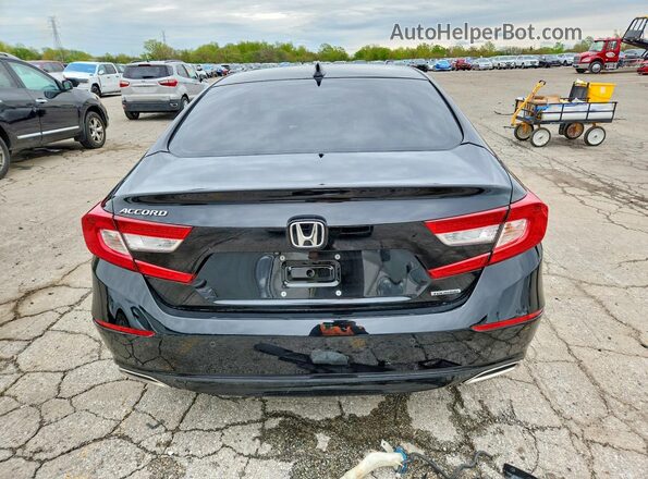 1HGCV1F92JA132975 2018 HONDA ACCORD Black Rear view