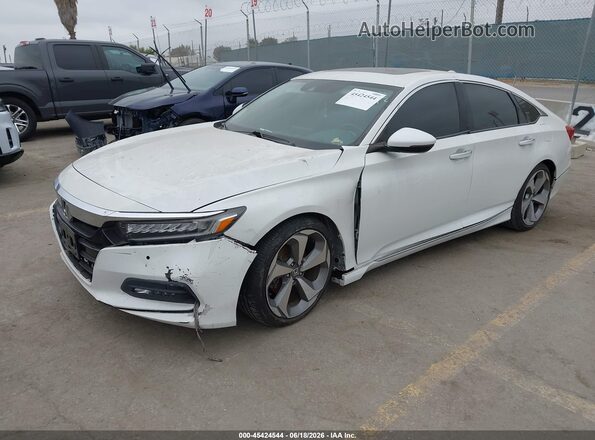1HGCV1F95JA070889 2018 HONDA ACCORD White Առջևի ձախ երեք քառորդ տեսարան