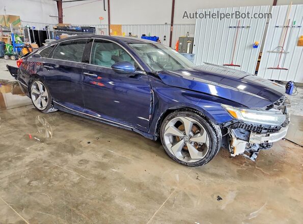 1HGCV1F96JA113636 2018 HONDA ACCORD Blue Delantero derecho
