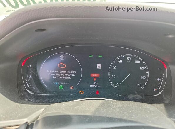 1HGCV1F97JA066360 2018 HONDA ACCORD White Вид щитка приладів