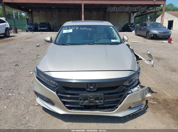 1HGCV1F99JA052167 2018 HONDA ACCORD Beige უკანა სალონის ხედი