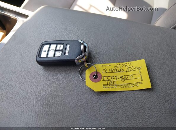 1HGCV1F99JA052167 2018 HONDA ACCORD Beige წინა პანელის ხედი