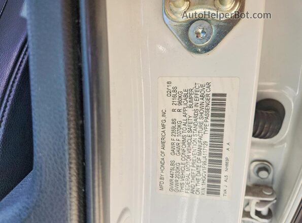 1HGCV1F99JA117129 2018 HONDA ACCORD White 