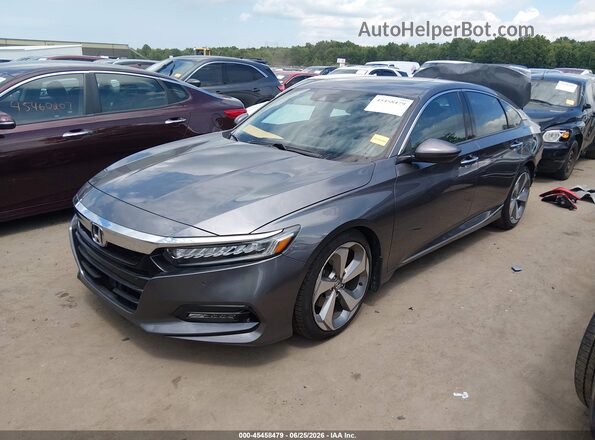 1HGCV1F9XJA078891 2018 HONDA ACCORD Gray წინა მარცხენა ხედი სამი მეოთხედიდან