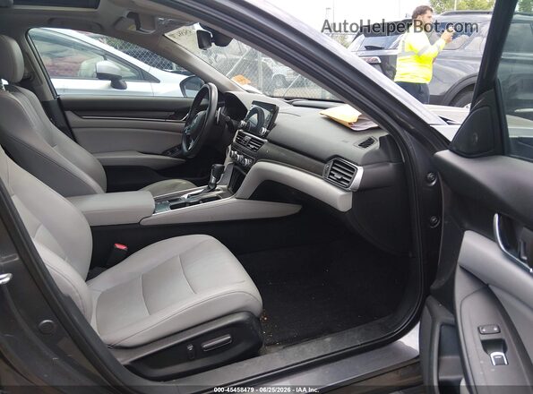 1HGCV1F9XJA078891 2018 HONDA ACCORD Gray წინა სალონის ხედი