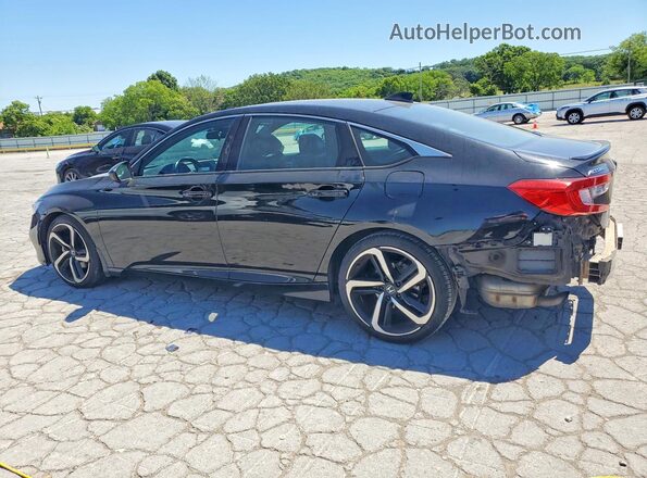 1HGCV2E30KA007705 2019 HONDA ACCORD Black უკანა მარცხენა