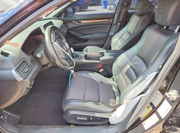 1HGCV2E35KA017355 2019 HONDA ACCORD Black Вид салону спереду
