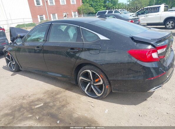 1HGCV2E37JA048167 2018 HONDA ACCORD Черный Задняя левая четверть