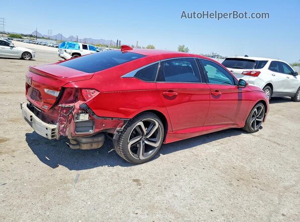 1HGCV2E37KA033055 2019 HONDA ACCORD Красный Задняя правая четверть