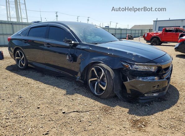 1HGCV2F30LA006974 2020 HONDA ACCORD Черный Передняя правая четверть
