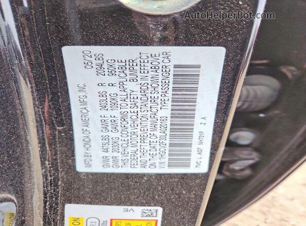 1HGCV2F30LA020163 2020 HONDA ACCORD Black Widok komory silnika