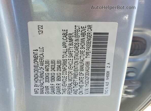 1HGCV2F30NA024586 2022 HONDA ACCORD Silver Vista del compartimento del motor