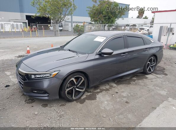 1HGCV2F31JA012246 2018 HONDA ACCORD Gray Передня ліва чверть