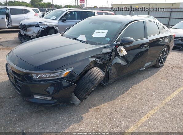 1HGCV2F31JA014692 2018 HONDA ACCORD Black Front left