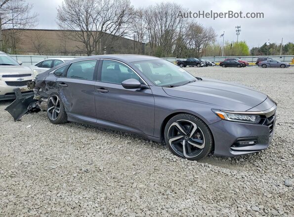1HGCV2F31KA027119 2019 HONDA ACCORD Gray Передня права чверть