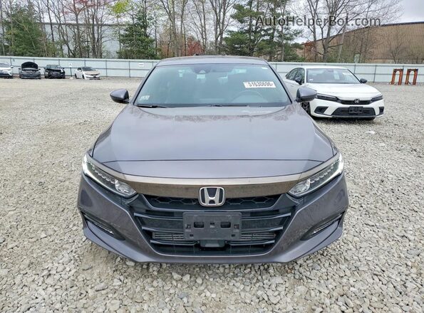 1HGCV2F31KA027119 2019 HONDA ACCORD Gray Вид спереду