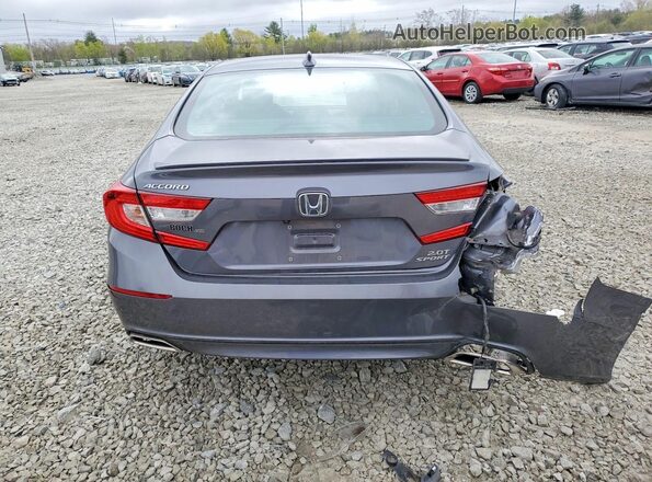 1HGCV2F31KA027119 2019 HONDA ACCORD Gray Вид ззаду