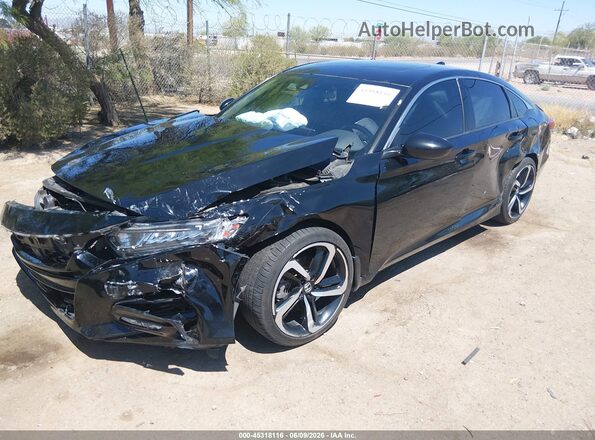 1HGCV2F32KA010426 2019 HONDA ACCORD Black Առջևի ձախ երեք քառորդ տեսարան