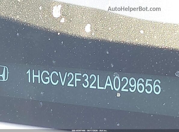 1HGCV2F32LA029656 2020 HONDA ACCORD Серебряный Вид подкапотного пространства
