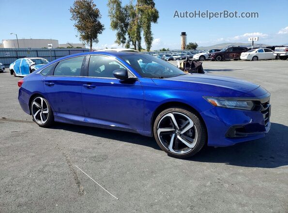 1HGCV2F32MA032087 2021 HONDA ACCORD Blue Передня права чверть