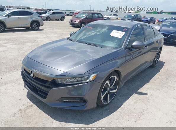 1HGCV2F33KA006918 2019 HONDA ACCORD Gray Передня ліва чверть