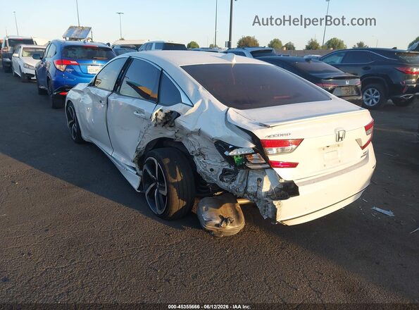 1HGCV2F33KA008314 2019 HONDA ACCORD White Հետևի ձախ