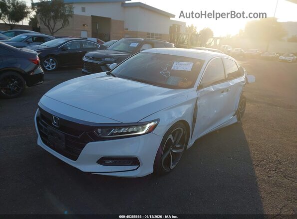 1HGCV2F33KA008314 2019 HONDA ACCORD White Առջևի ձախ երեք քառորդ տեսարան