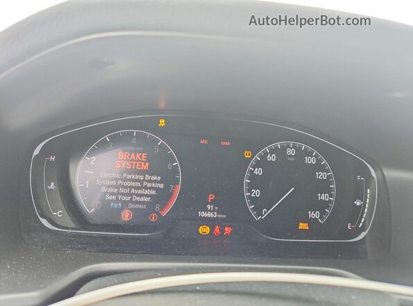 1HGCV2F33LA031884 2020 HONDA ACCORD Белый Вид щитка приборов
