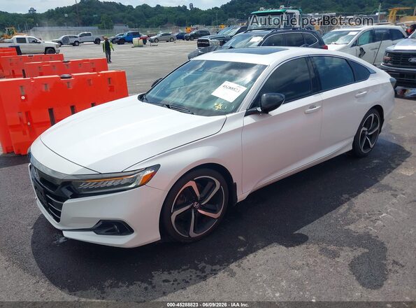 1HGCV2F33MA024807 2021 HONDA ACCORD Белый Передняя левая четверть