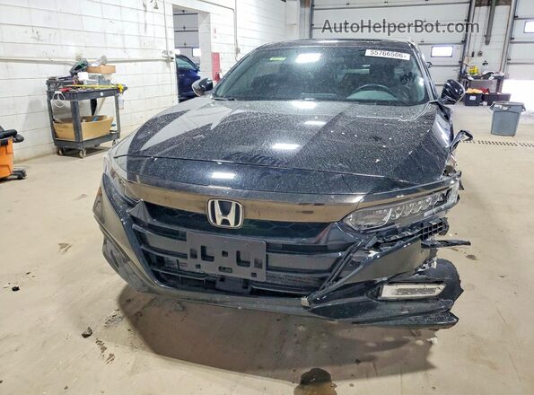 1HGCV2F34JA020227 2018 HONDA ACCORD Black Դիմացի տեսք