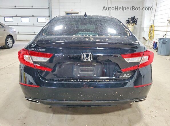 1HGCV2F34JA020227 2018 HONDA ACCORD Black Հետևի տեսք