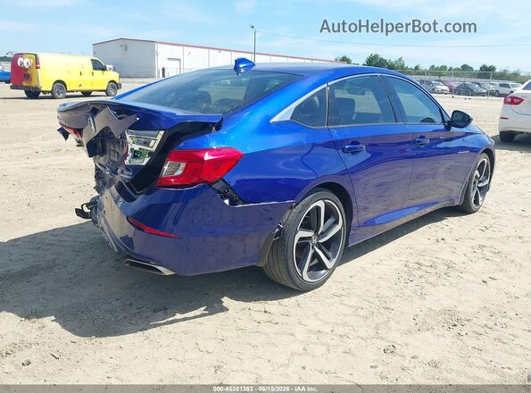 1HGCV2F35KA008668 2019 HONDA ACCORD Blue Trasero derecho