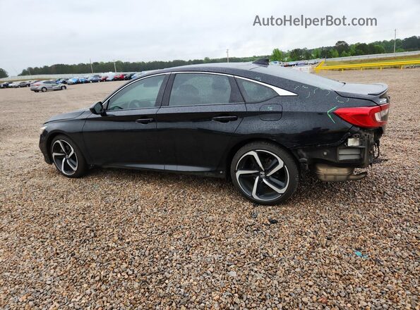 1HGCV2F35KA030346 2019 HONDA ACCORD Black Trasero izquierdo