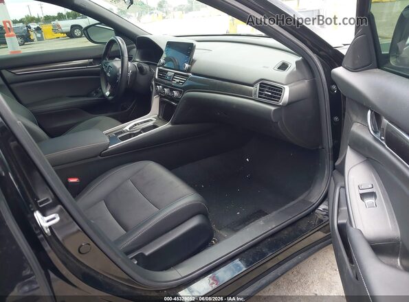 1HGCV2F35MA010472 2021 HONDA ACCORD Black წინა სალონის ხედი