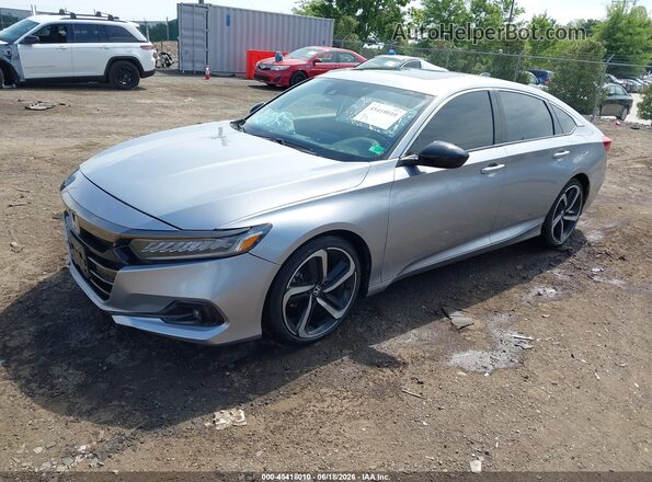 1HGCV2F35NA009128 2022 HONDA ACCORD Silver წინა მარცხენა ხედი სამი მეოთხედიდან