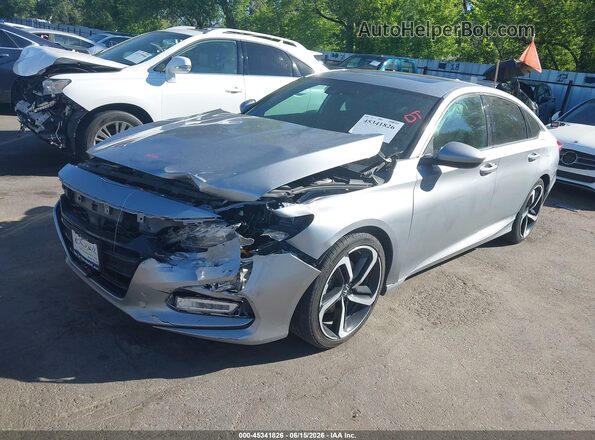 1HGCV2F36JA047672 2018 HONDA ACCORD Silver Передня ліва чверть